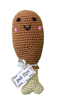 Knit Knacks Sticks the Drumstick Organic Cotton Small Dog Toy